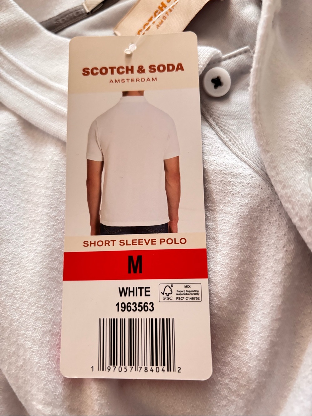 Scotch & Soda White Men’s Polo Shirt - Picture 7 of 8